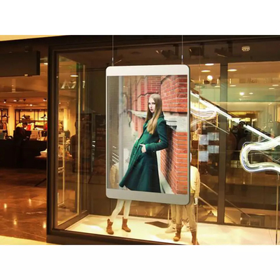 Υπαίθρια διαφανής οδηγημένη αφίσα οθόνης Wifi 4G για το μαγαζί λιανικής πώλησης
